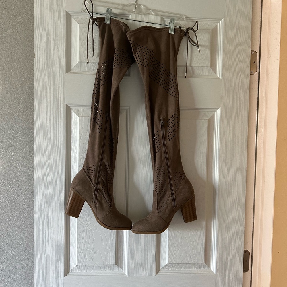 Size 9 Taupe Over The Knee Boots